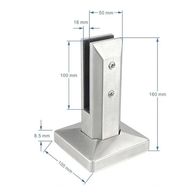 Floor Mounted Square Adjustable Glass Spigot
